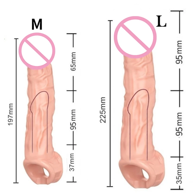 Super Size Highly Elastic Silicone Penis Extender Sleeve Reusable Condoms Penis Ring Delay Ejaculation Erotic Toys Intimate Good