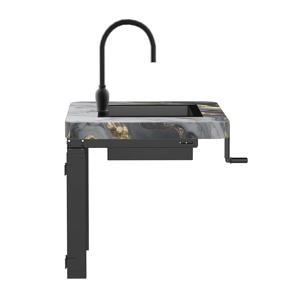 New Popular Design Hand-operated Lifting Table Height Adjustable Wall Mount Smart Lift Standing Table