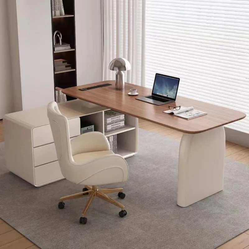 Cream Wind Desk Minimalist Modern Study Corner Computer Desk