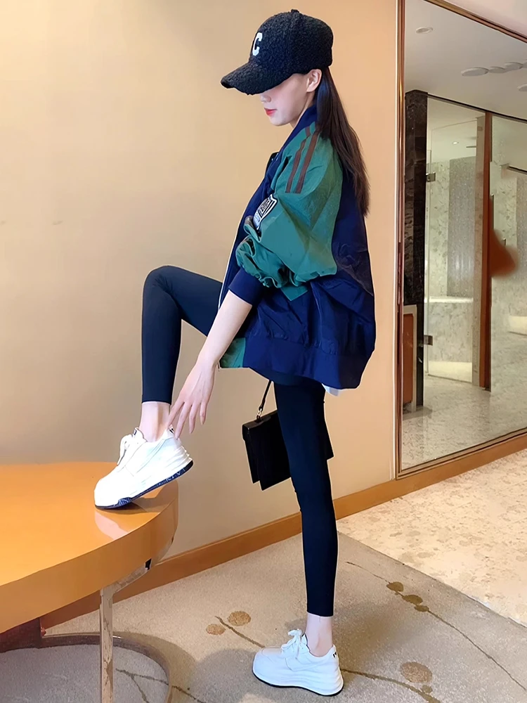 트렌디한 야구 재킷 여성용 봄 가을 2026 신상 하이 스트리트 스포츠 아우터웨어 패치워크 출퇴근 스타일 롱...