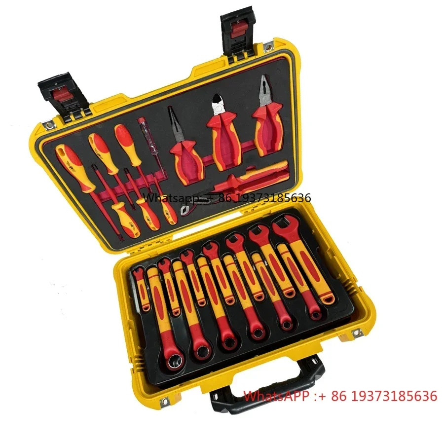 

46pcs car repair tool VDE insulated T-wrench 1000V open end wrench socket tool box suit