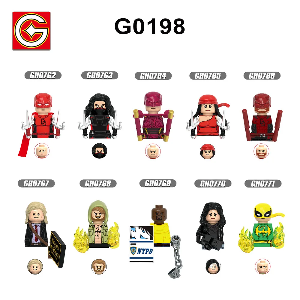 G0197 G0198 TV Movie Series Puzzle Assembly Building Blocks Horned Vigilante Action Mini Building Bricks Action Figure Kids Gift