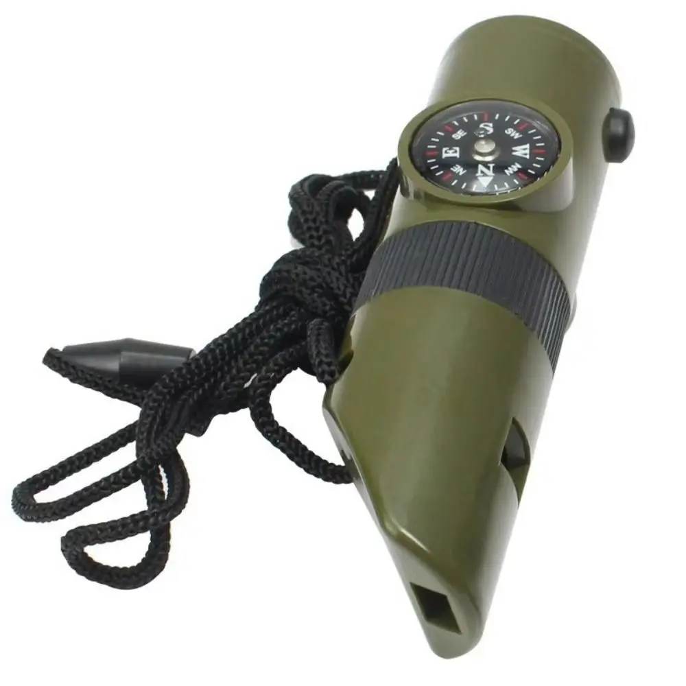 7-in-1 Emergency Survival Whistle Compass High Decibel Outdoor Survival Whistle Multifunction Portable 7-in-1 Emergency Whistle