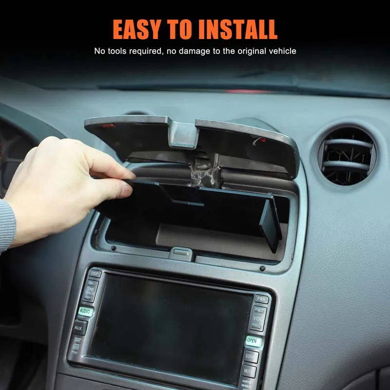 

3Pcs ABS black For Toyota Celica 1999-2005 car central control storage box layered partition interior modification accessories