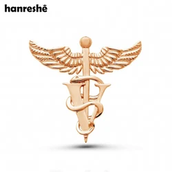 Hanreshe Medical Caduceus Veterinary Brooch Pins Snake Stick Wings Lapel Backpack Badge Pin Jewelry Gift for Doctors Nurses