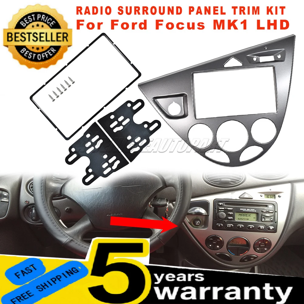 

New For Ford Focus MK1 Fiesta 1998-2004 LHD Center Dashboard Instrument radios Surround Panel Trim kits ABS 1Set Car Accessories