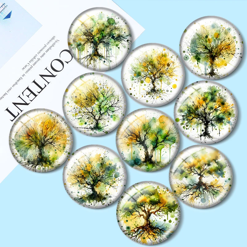 Abstract Tree Clip Art 10pcs 12mm/18mm/20mm/25mm Round photo glass cabochon demo flat back Making findings