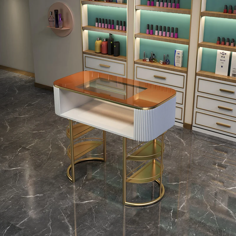 Mesa DE MANICURA profesional para salón de belleza, muebles modernos y sencillos para salón de belleza, diseño de lujo, LJ50MT