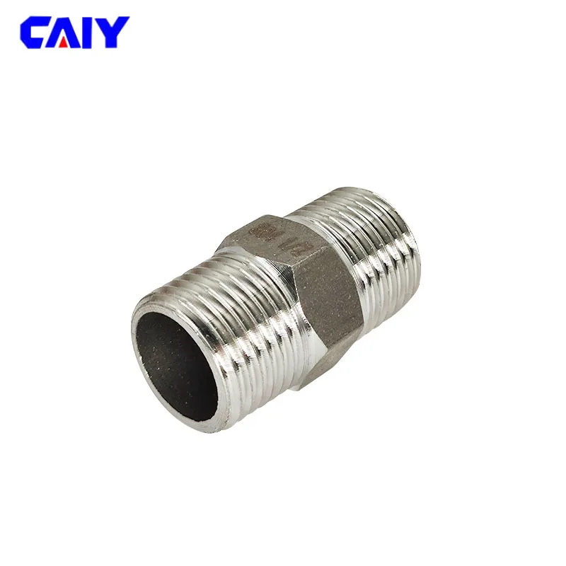 1/8 "1/4" 3/8 "1/2" 3/4 "BSP 304 สแตนเลสสตีล Hex ท่อหัวชายอุปกรณ์น้ําน้ํามัน Air Connector