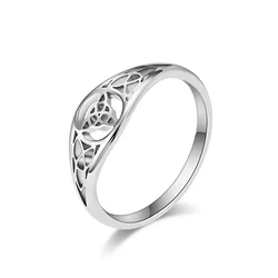 2MM Viking Triangle Knot Hollow Ring Stainless Steel Celtics Rings for Woman Engagement Party Jewelry