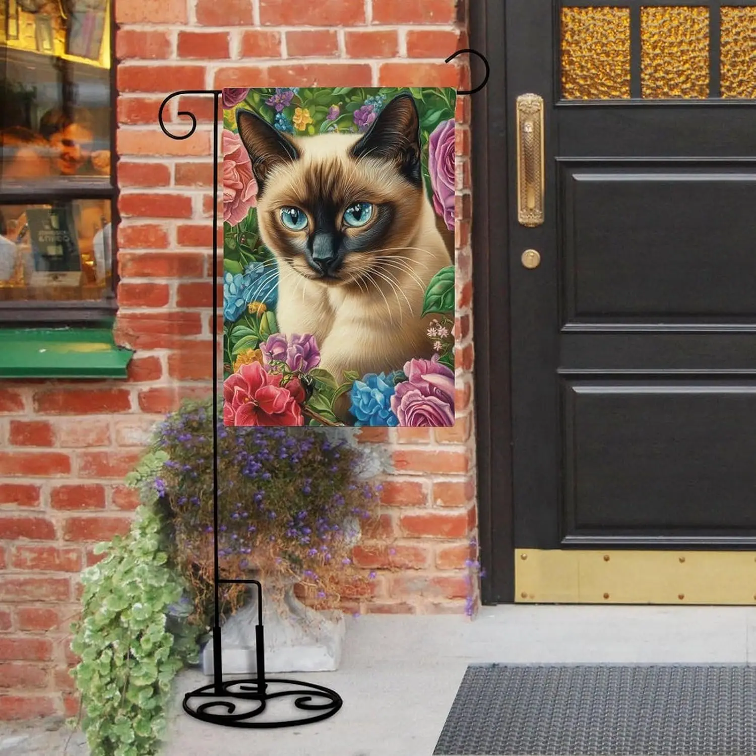 Siamese Cat Garden Flag House Yard Outside Holiday Garden Decor Burlap Double Sided 12x18 Inch LLO