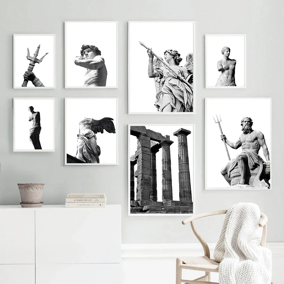 Greek Gods Sculptures Statue David Venus Wall Art Canvas Painting Nordic Posters And Prints Wall Pictures For Living Room Decor