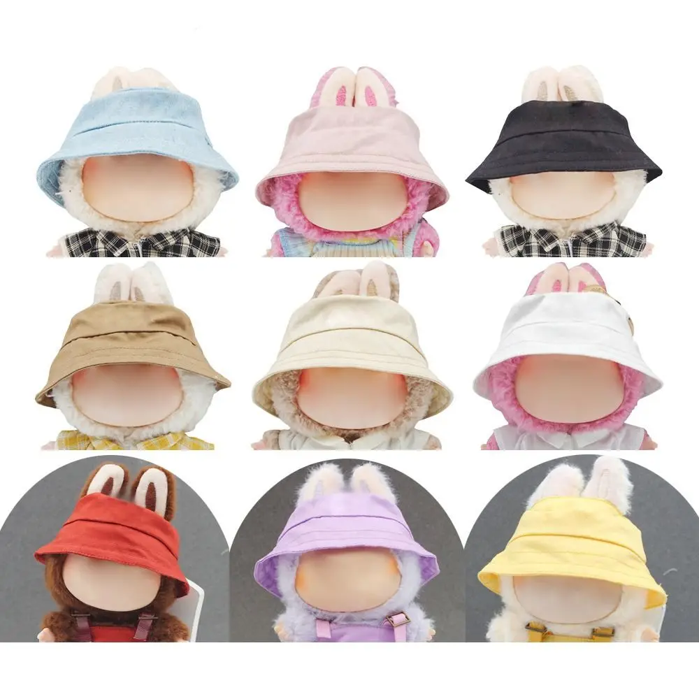 

For 17cm Labubu Fisherman Hat Handmade Replacement Doll Clothing Match DIY Accessories For Labubu Clothes Outfit Cotton Doll