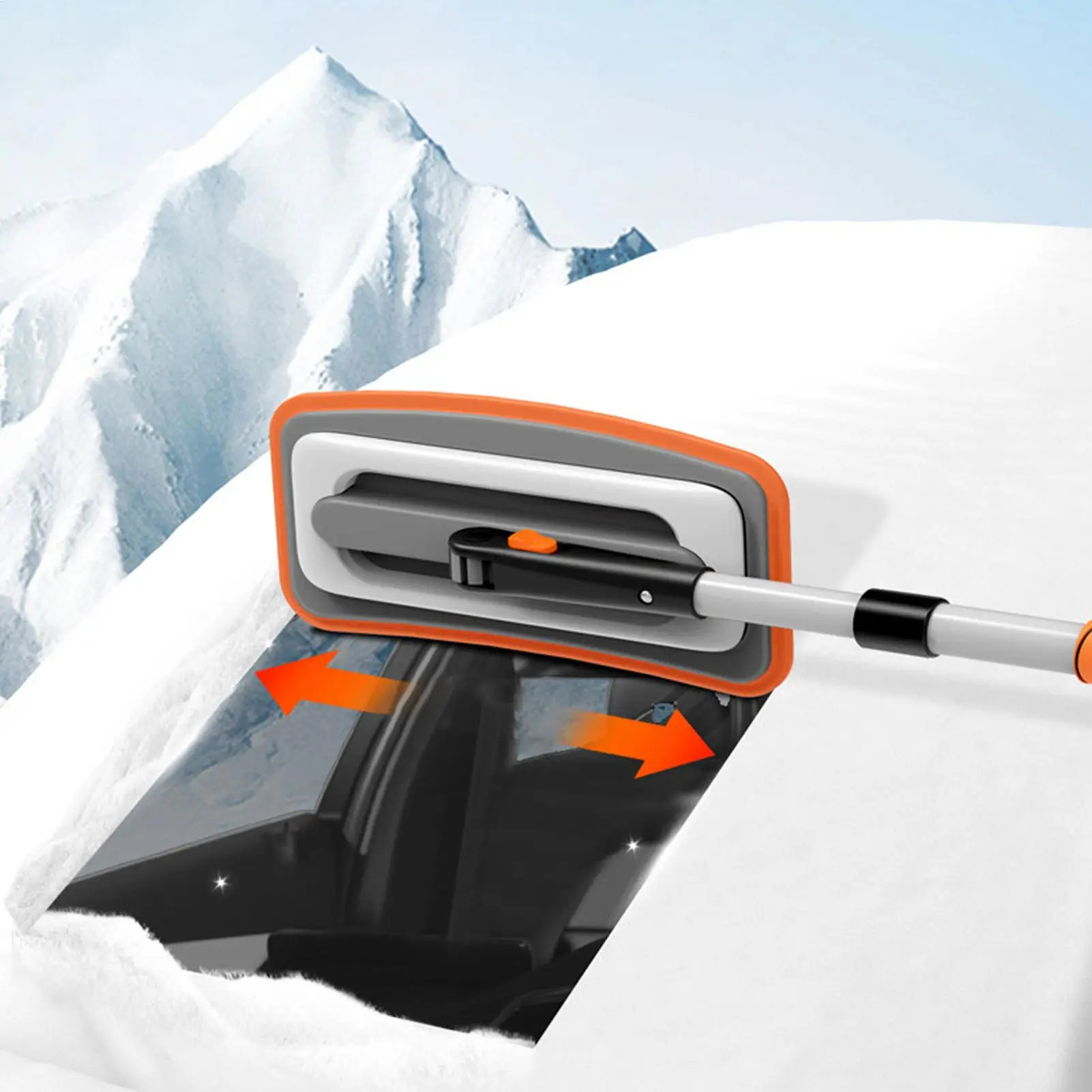 Car Ice Scraper Extendable Aluminum Alloy Auto Supplies Car Snow Brush For Window Truck SUV Vehicle Roof Winter Cleaning Frost