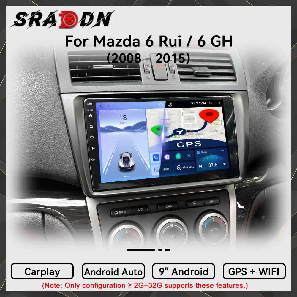 Para Mazda 6 Rui Wing GH 2008 2009 2010 2011 2012 2013 2014 2015 Android Car Radio Automotive Multimedia Video Player GPS Navigaion Carplay Touch Screen Auto Stereo Intelligent Systems