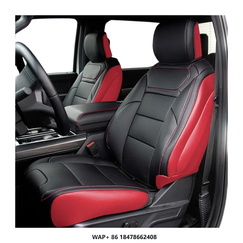 

For 2009-2023 F-150 F-250 F-350 F150 F250 F350 Custom Fit Car Accessories Seat Covers 5 Seats Full Set Top Quality Leather