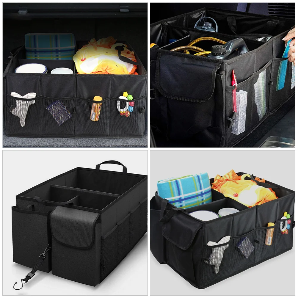 

Car Trunk Organizer Oxford Cloth Multiple Compartments Pockets Groceries Sports Equipment Storage Suv Car Organizer