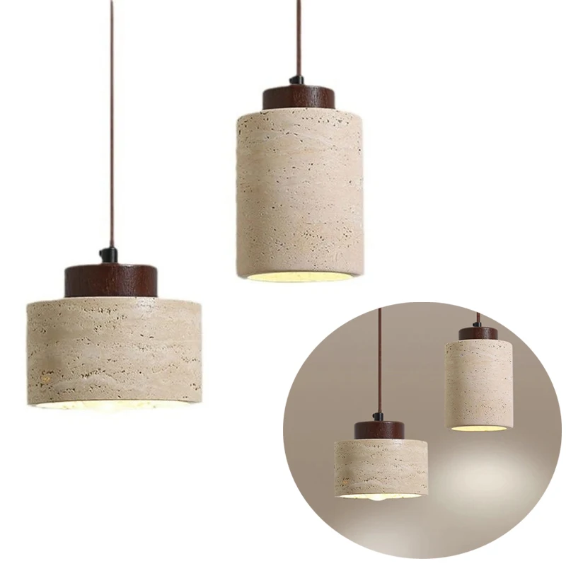 

Японский подвесной светильник из камня ваби-саби, светодиодный желтый травертин, подвесной светильник для спальни, прикроватной тумбочки, кухни, острова, декор для столовой