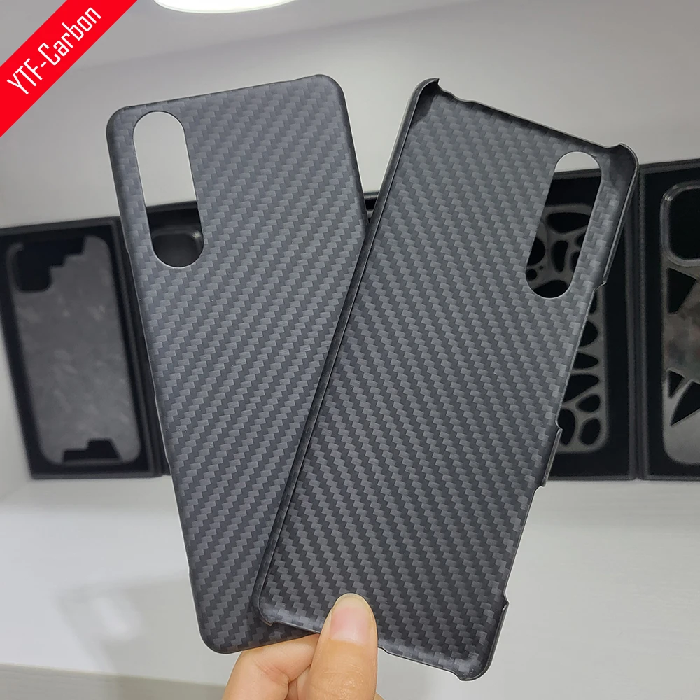 YTF-carbon real carbon fiber case For Sony Xperia Vii case Ultra-thin drop-resistant Aramid fiber for Xperia Vii  cover