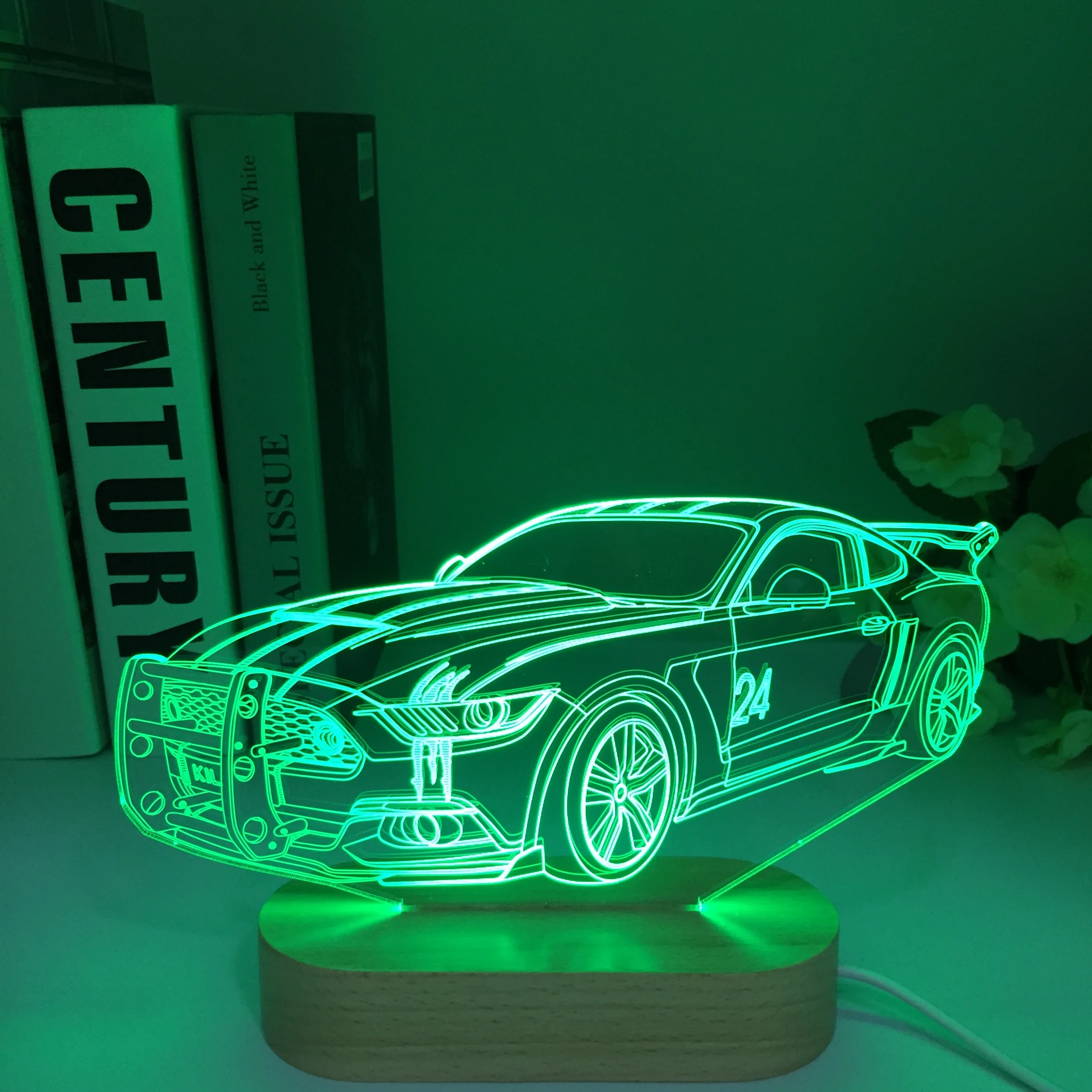 

F1 Formula 1 Racing Car 3D Illusion Led Night Light for Child Bedroom Decorative Nightlight Wooden Gift for Kids Room Desk Lamp