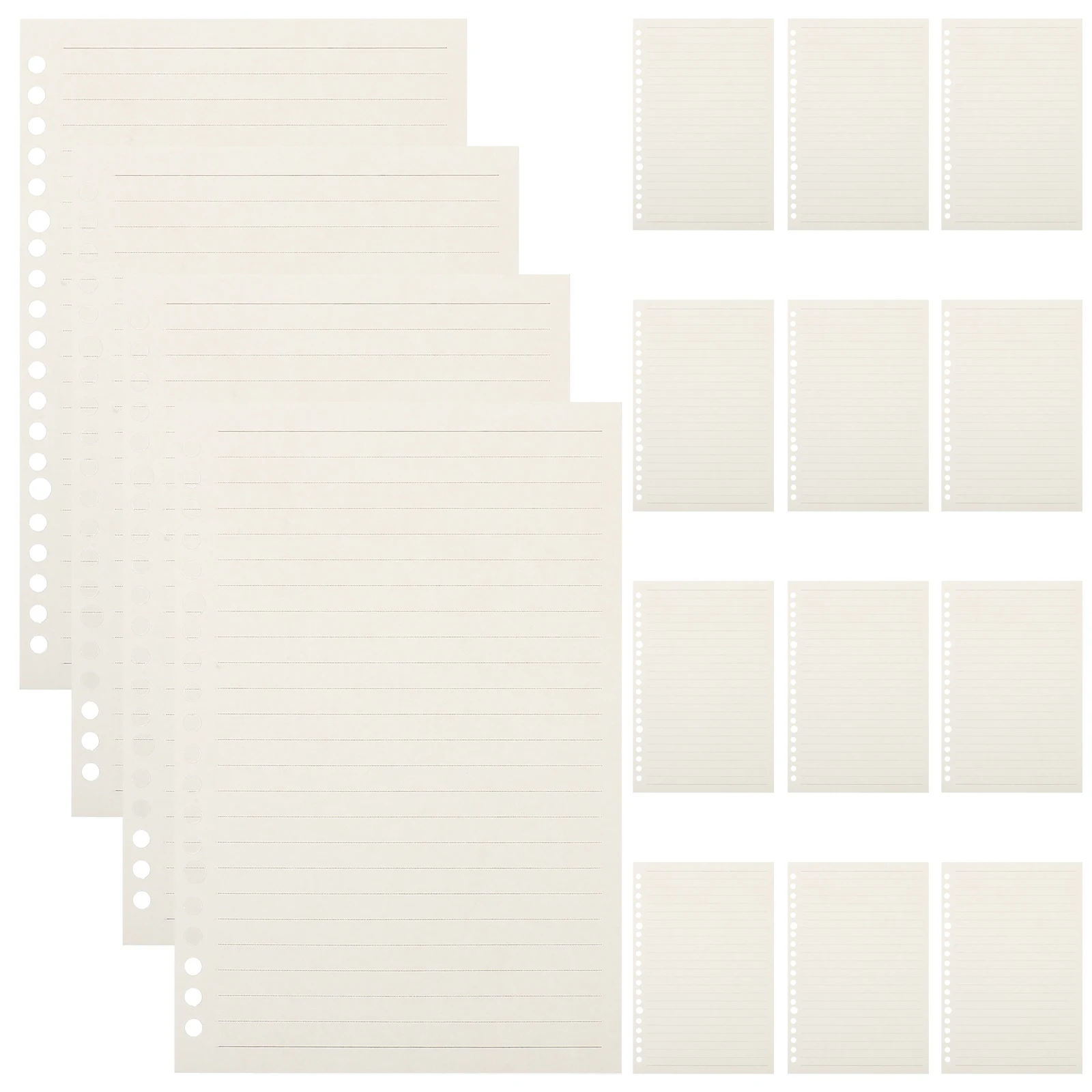 

60pcs A5 Loose Leaf Refill Paper Thick Design Grid Layout Journal Notebook Planner Binder 20 Holes Filler Indexed Pages Storage