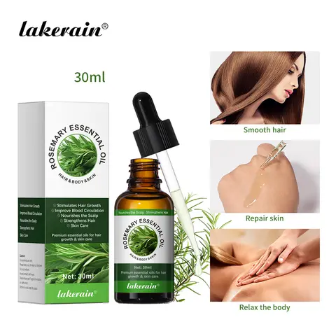 Aceite esencial de romero, 30ml, nutre el cuero cabelludo, apoya la salud del cabello, aceite multiusos para el cabello, piel, masaje de pestañas, cuidado corporal en la ducha, aceite natural para el cabello