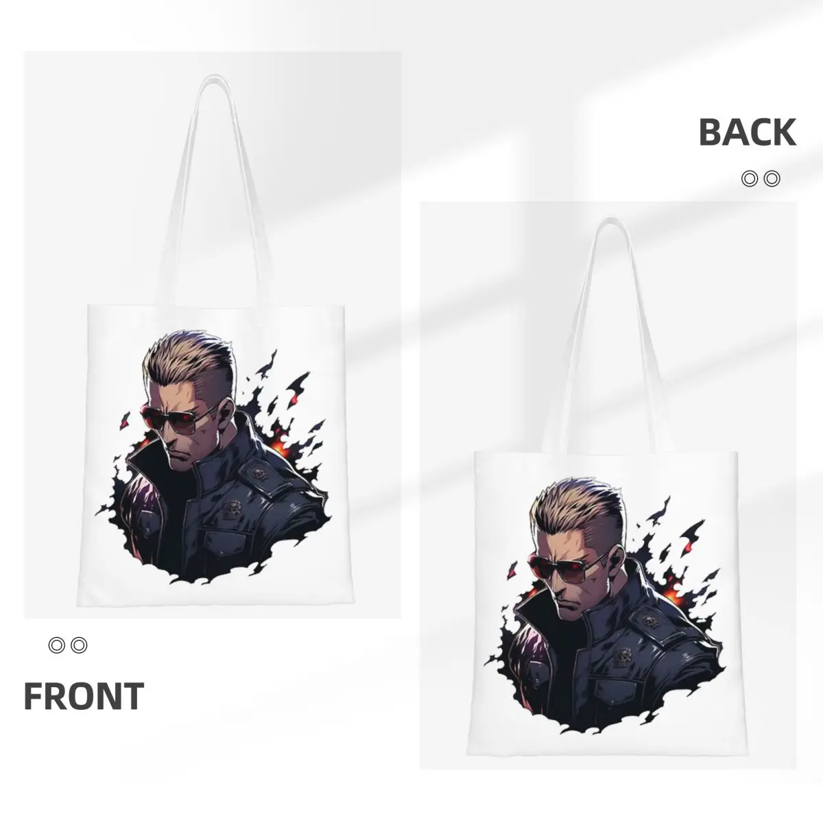 Albert Wesker Shopping Bags Foldable Canvas The Tote Bag Women Shoulder Tote Travel Handbag