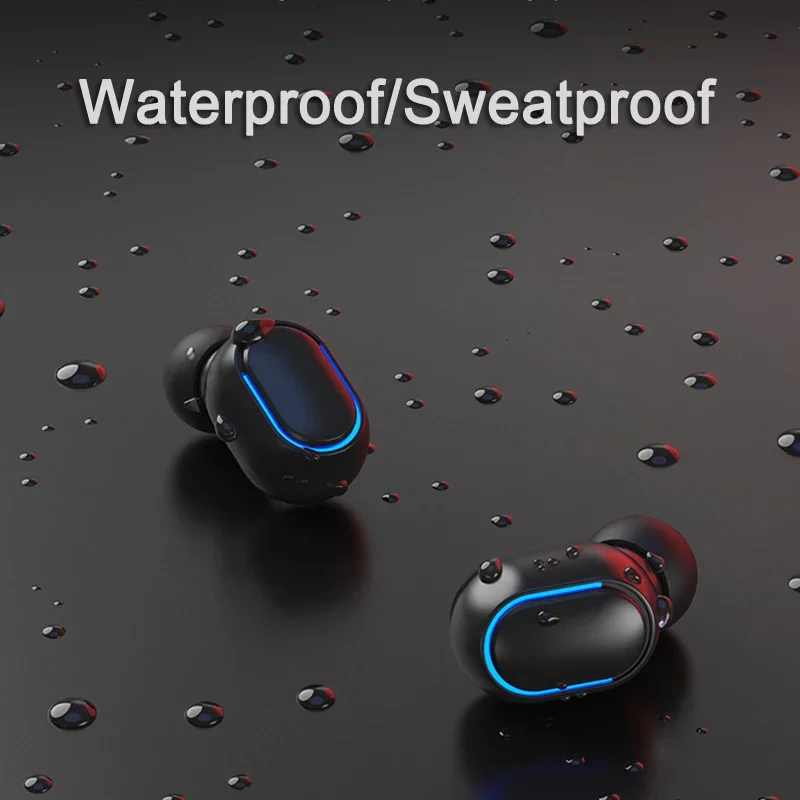 REHIMM TWS سماعات بلوتوث V5.0 1800 mAh صندوق شحن سماعات لاسلكية داخل الأذن سماعات الرياضة تشغيل سماعات مقاوم للماء