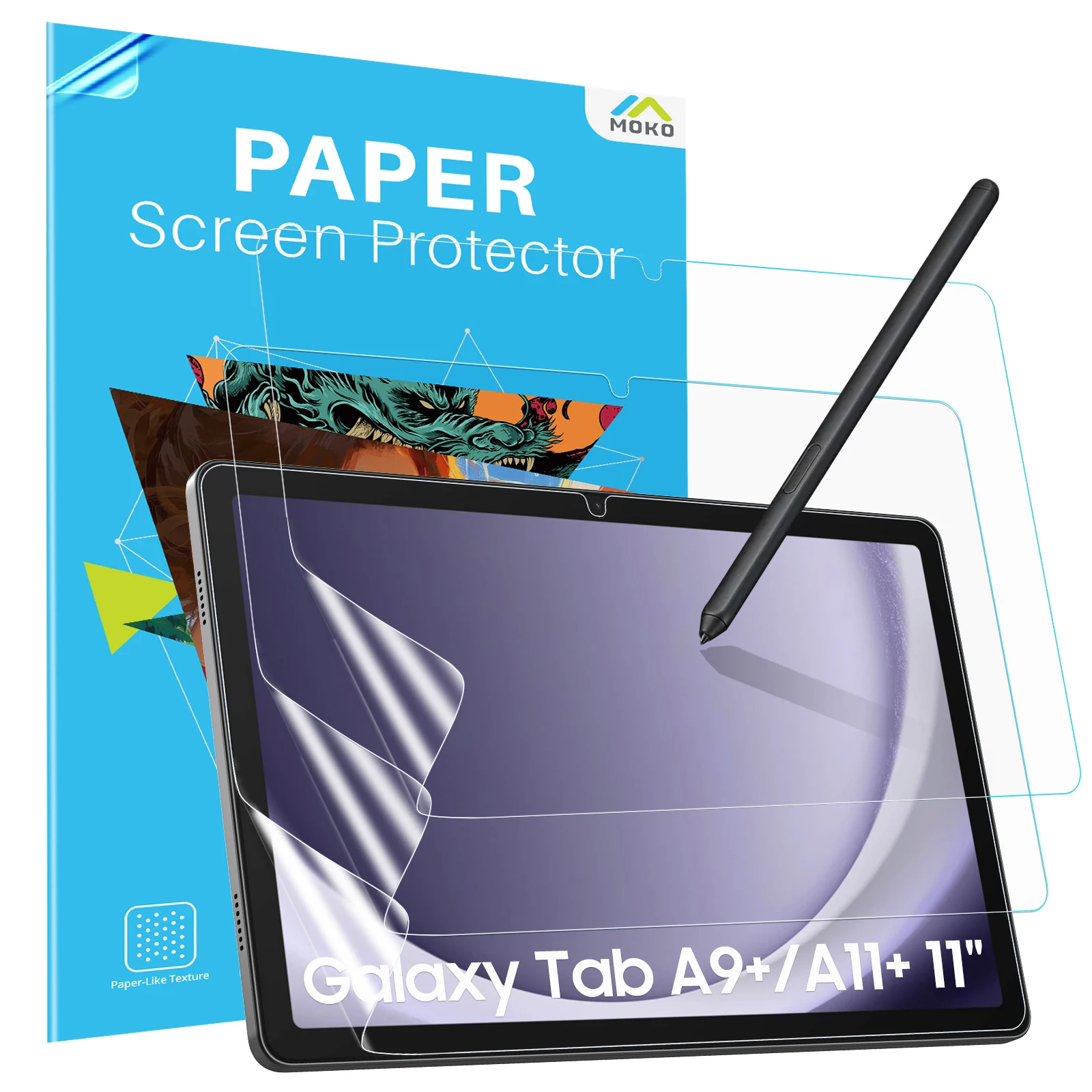 

2 Pack Screen Protector for Samsung Galaxy Tab A9 Plus 11 Inch 2023 Tempered Glass High Definition for Galaxy Tab A9 Plus