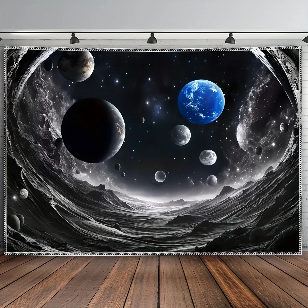 VIKAMA Space Planet Tapestry,Starry Sky Planetary Gradient,Children's Room Decor,Celestial-Style Room Accents Home Furnishings