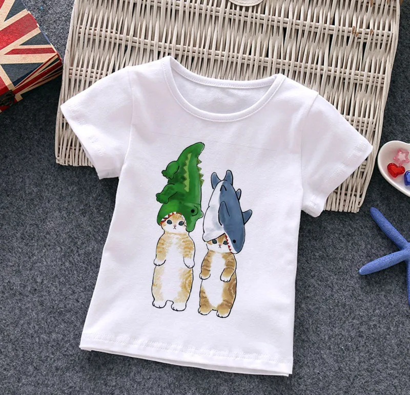 2024 Bright Kids Sweet T-Shirt Summer Cute Round Neck Refreshing Short Sleeve High Quality Lively Top New Colorful Apparel