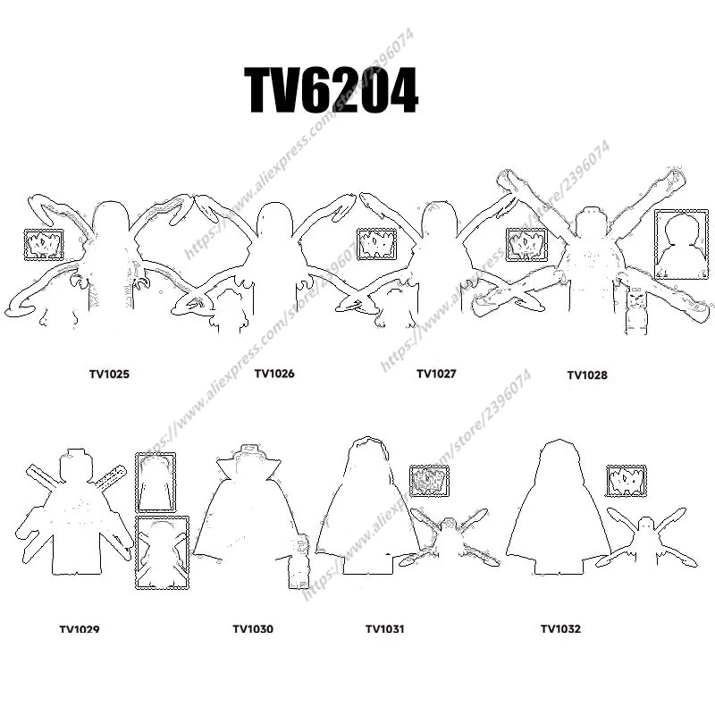 1 шт. фигурки строительные блоки игрушки серии TV6204 TV1025 TV1026 TV1027 TV1028 TV1029 TV1030 TV1031 TV1032