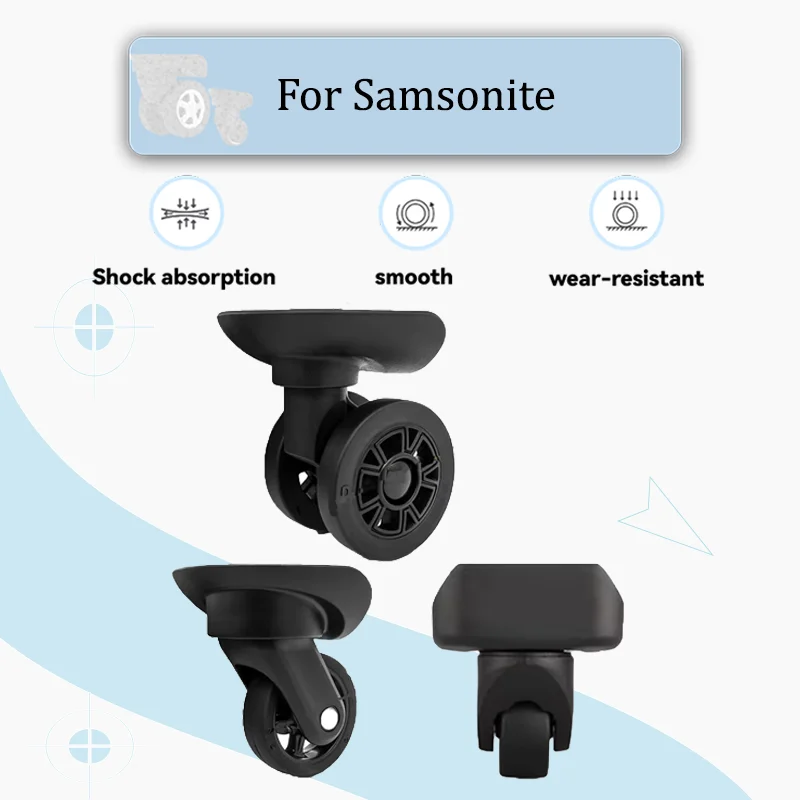 For Samsonite Universal Wheel Replacement Suitcase Rotating Smooth Silent Shock Absorbing Wheel Accessories Wheels Casters