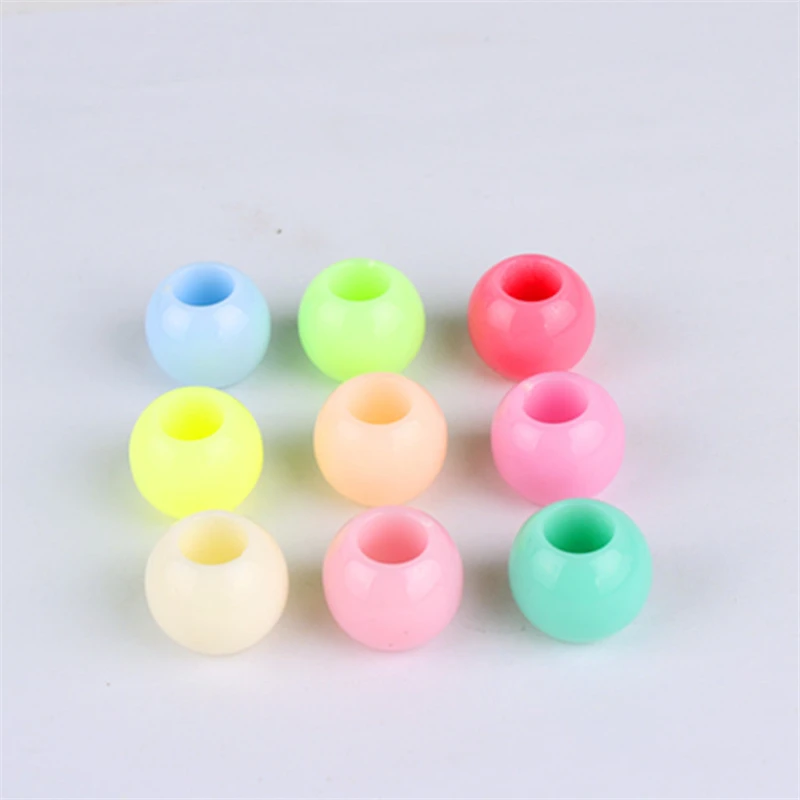 50/100 Uds. Enlaces, anillos y tubos trenzas de pelo cuentas Color gelatina acrílica agujero grande extensiones de cabello decorativas DIY trenzas de peluca sucia