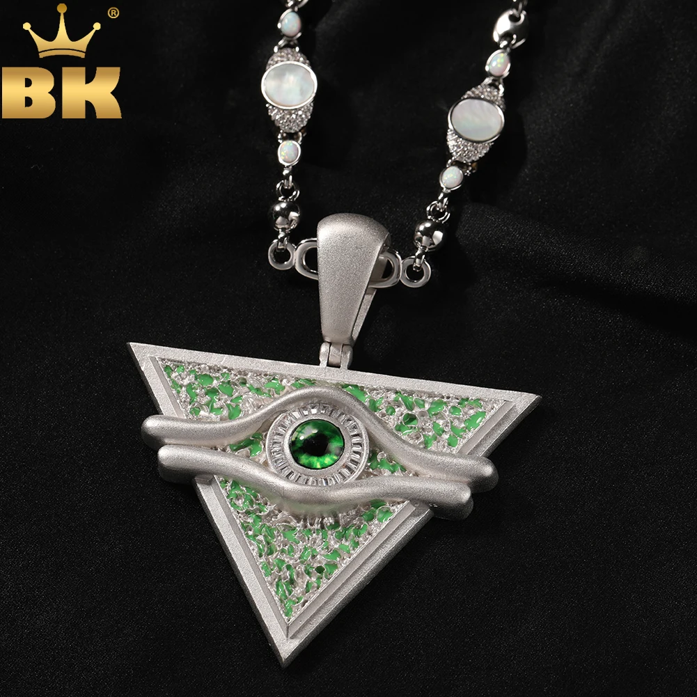 THE BLING KING Millennium Building Block Pendant Iced Out Cubic Zirconia Classic Card Pyramid Pendant Necklace Hiphop Jewelry