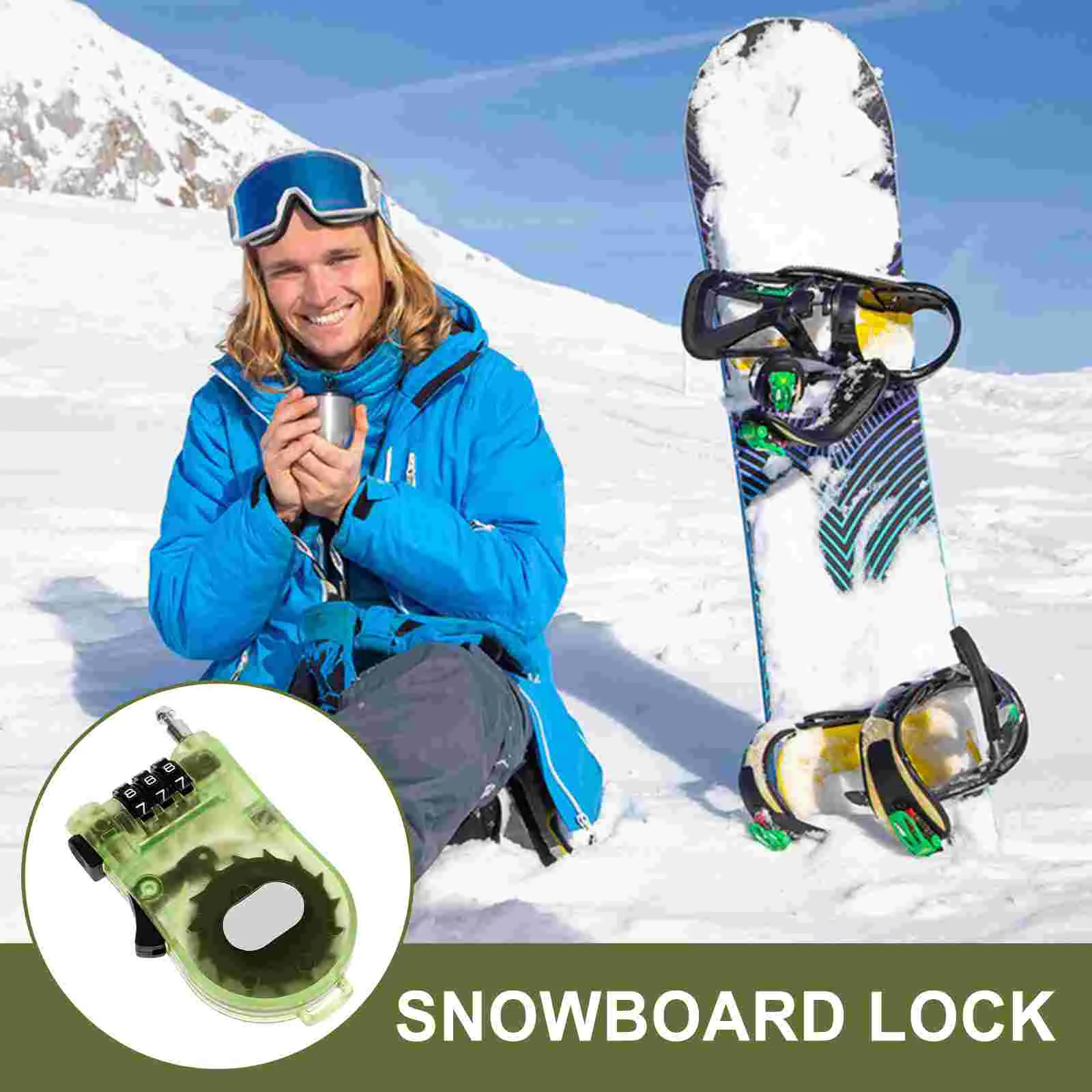 Password per snowboard con gancio sospeso a soffitto con serratura antifurto per cavo codificato leggero