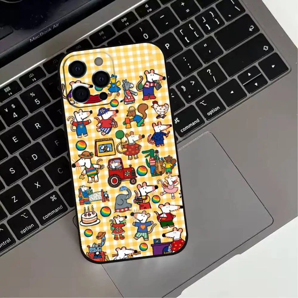 Mouse Playful Universe Phone Case For iPhone 17,16,15,14,13,12,11 Plus,Pro Max,XS,Soft Silicone Black Cover