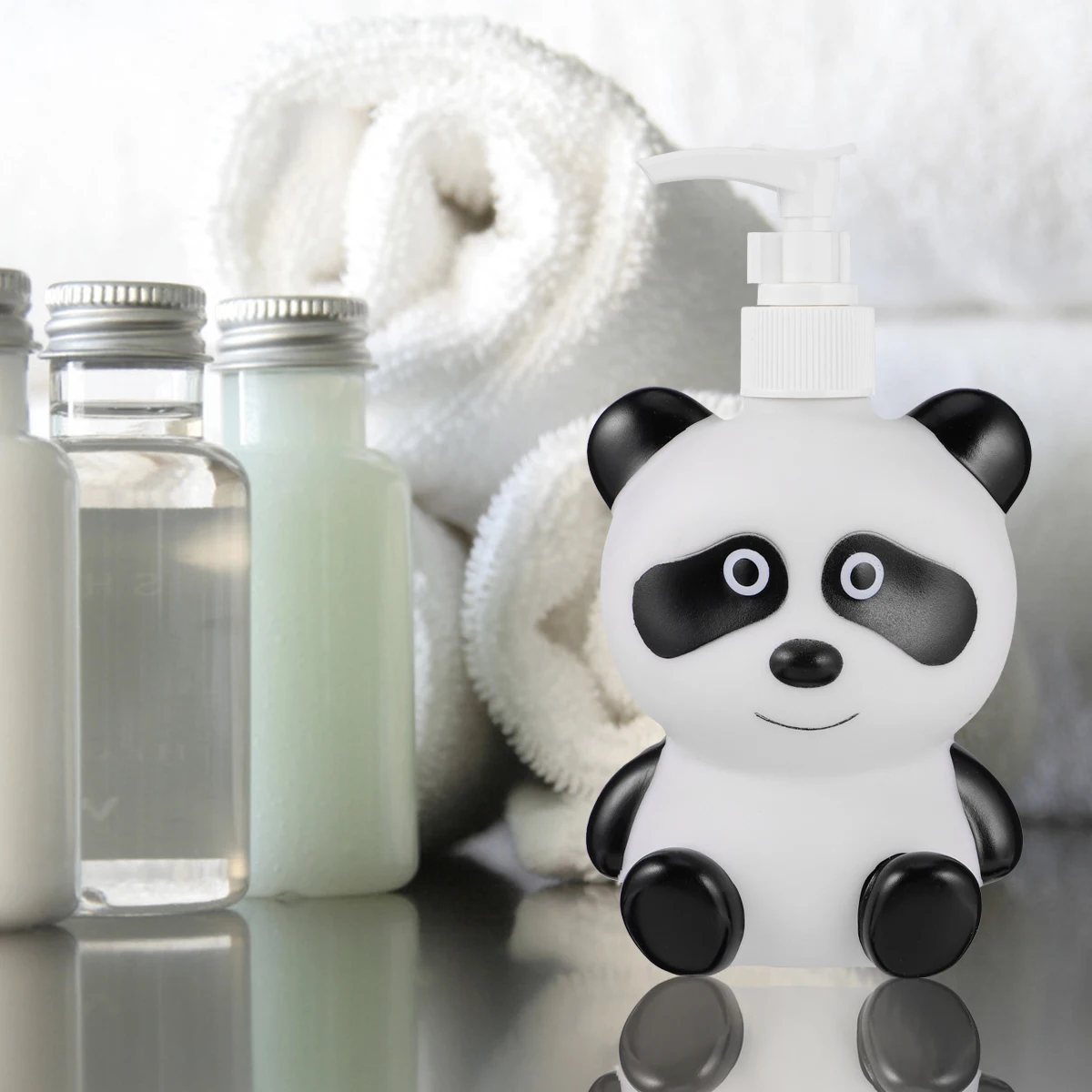 

Lotion Dispensers Press Pump Bottle Panda Design Kids Shampoo Soap Storage Sub Container Refillable Safe Material Home