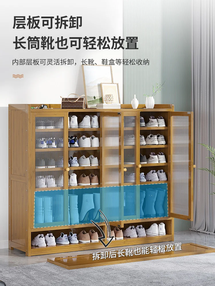 Entry door shoe cabinet, dust-proof shoe rack outside the corridor at the entrance of the home, large capacity multi-layer