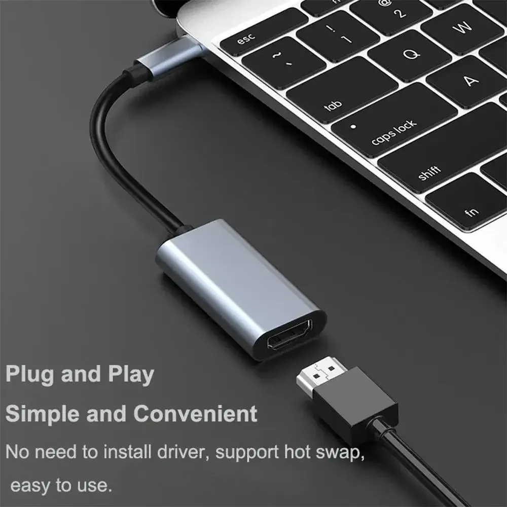 

1 Pcs Type-C To HD Adapter HD Adpter 4K30Hz 60Hz Aluminum Video Typec Adpter Connectors To Alloy Computer Cables Converter G4H3