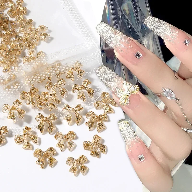 50 Stück Harz Gelee Band Bögen 3D leuchtende Nachtlichter Charms Zubehör Nail Art Dekoration durchscheinende Kristall Maniküre Schmuck