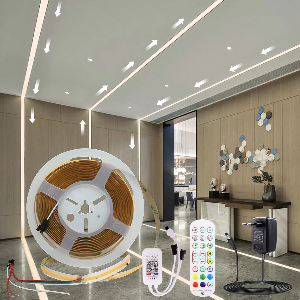 

Water Running COB LED Strip Light WS2811 IC Flowing Water LED Strip 3000K 6500K Smart IC APP Remote Control