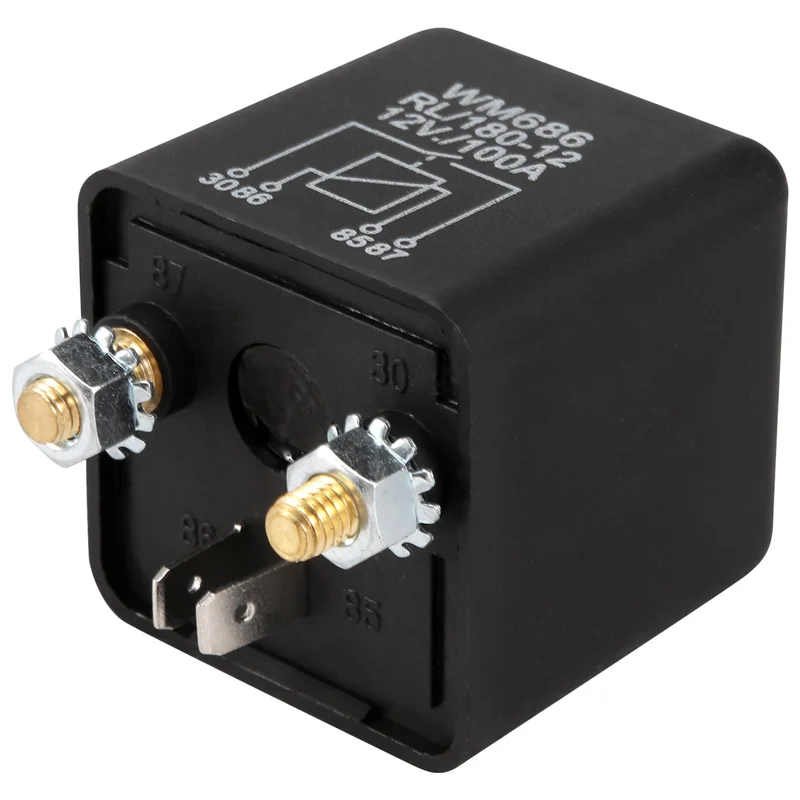 Interruptor de encendido/apagado de alta resistencia, relé de carga dividido de 12V, 100AMP, 4 pines, para Auto, barco, furgoneta, negro