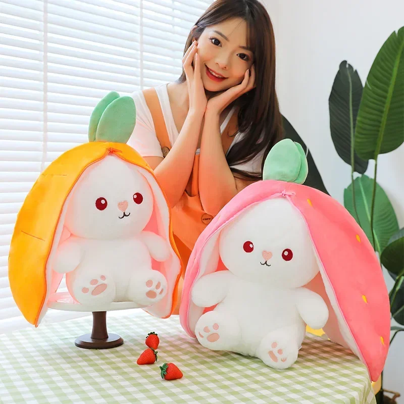 Jouets en peluche créatifs amusants pour enfants, lapin carotte beurre, peluche douce se cachant dans Harvey Bunny, jouets de sac pour enfants, cadeaux d'anniversaire pour filles, 70cm