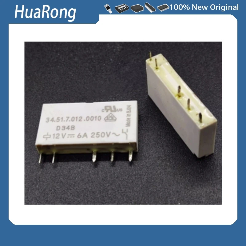 5Pcs/Lot 34.51.7.012.0010 12V 12VDC 6A 250V 5PIN