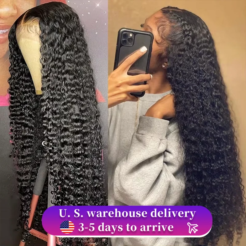 

40inch Water Wave Curly Lace Frontal Wigs 13x4 13x6 HD Deep Wave Lace Frontal Wig 360 Full Human Hair Wigs For Women On Sale