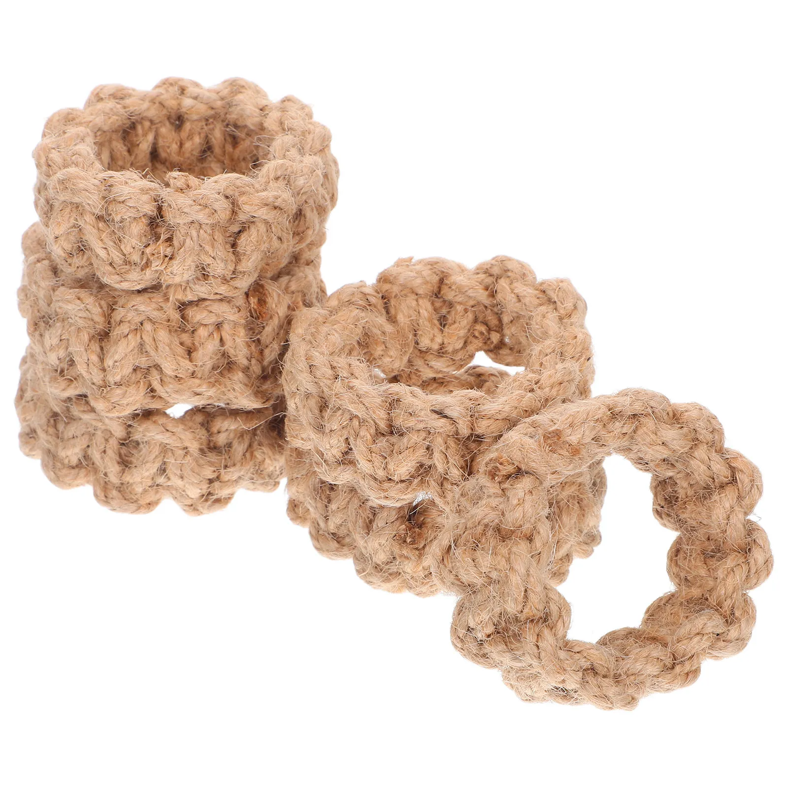 

6Pcs Braided Jute Napkin Rings Rustic Elegant Serviette Holders for Wedding Party Decor Woven Napkin Rings Serviette Ring Decor