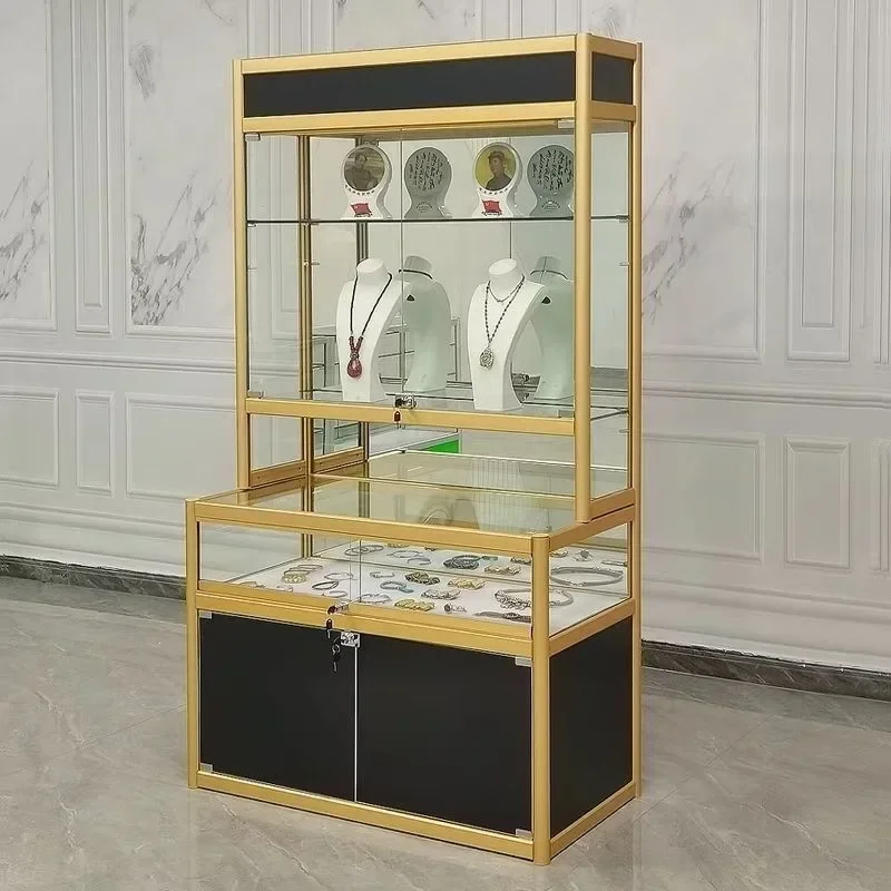 Product Jade Jewelry Display Porcelain Jade Crafts Honor Certificate Transparent Glass Cabinet Others