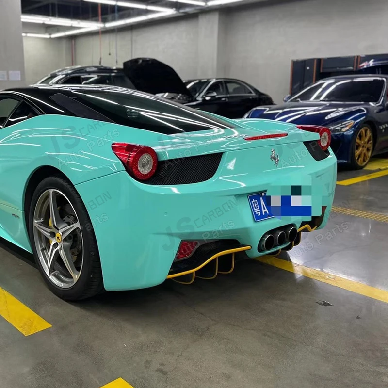 Dla Ferrari 458 z włókna węglowego tylny dyfuzor tylna rozdzielacz zderzaka dyfuzor pokrywa akcesoria samochodowe Body Kit