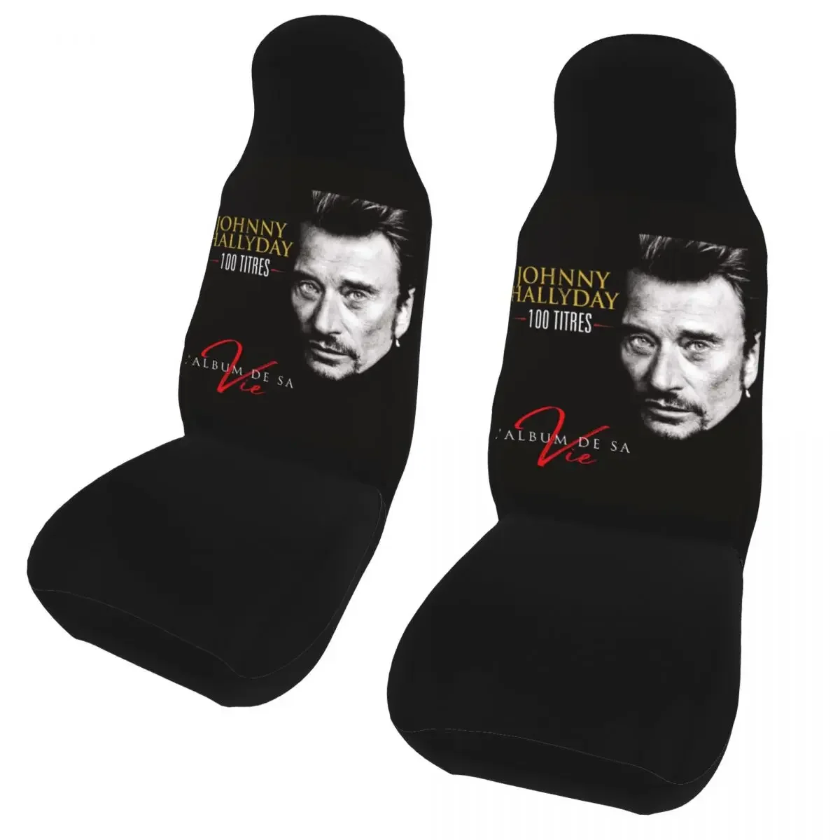 Awesome Johnny Hallyday Rock Car Seat Cover Universal Fit for Cars Trucks SUV or Van France Singer Bucket Seats Protector Covers